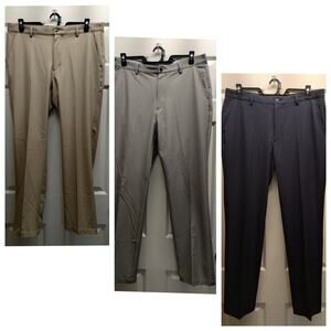 Greg Norman Lot of 3 Men's 36x32 Performance Stretch Golf Pants Beige Gray Blue